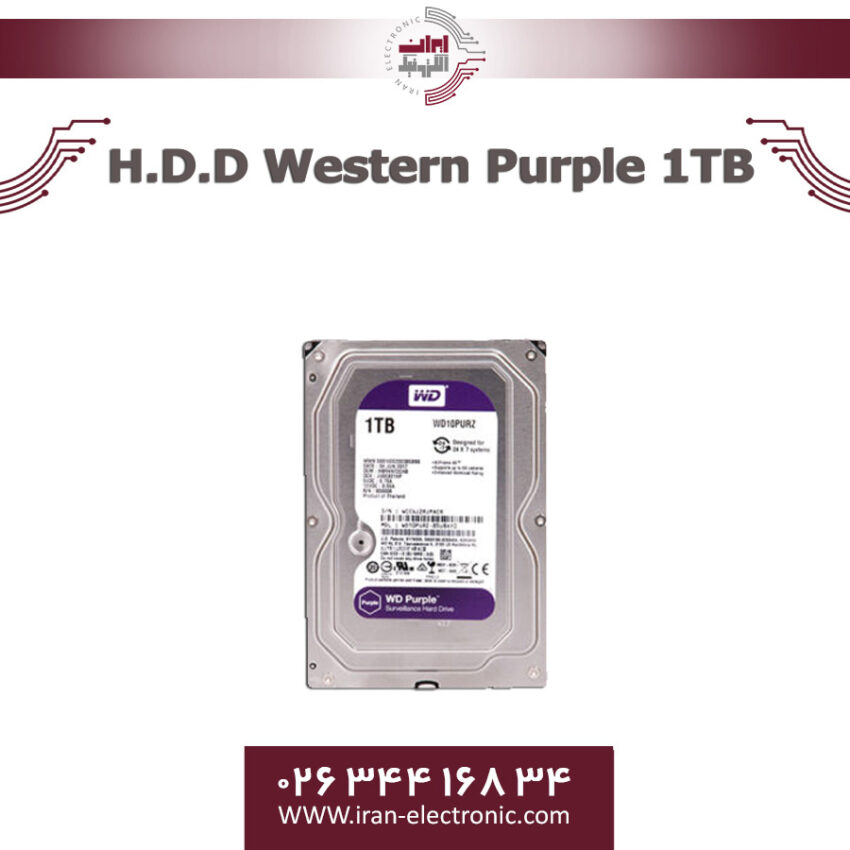هارددیسک وسترن بنفش یک ترا بایت H.D.D Western Purple 1TB